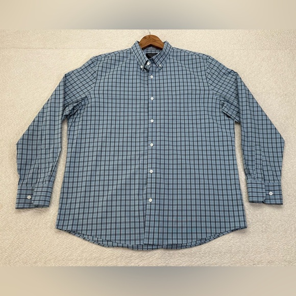 Nordstrom Other - Nordstrom Men’s Shop Tech-Smart Long Sleeve Button Down Blue Plaid Size XL